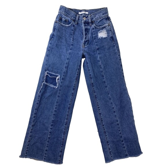PacSun Women's Size 22 High Rise Baggy Distressed Jean Light Wash Button Fly - Picture 1 of 10